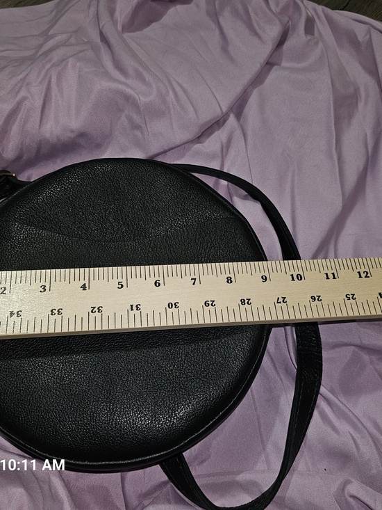 portland leather goods Handbags - Portland Leather Black Pebble Circle Bag